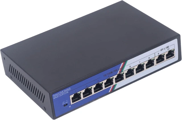 Alt view image 7 of 7 - 10 Port Gigabit POE Switch 2Gbps Ethernet Splitter Plug and Play Unmanaged Network Switch
