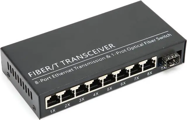 Alt view image 7 of 7 - Gigabit Switch with 8 Port Ethernet and 1 Port Single Mode Dual Fiber, Adaptive Gigabit Converter for Efficient Signal Conversion