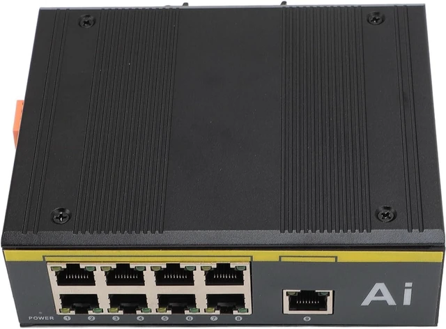 Alt view image 5 of 7 - Jiawu 9 Ports Network Switch with DIP Switch Protection and Wide Temperature Range for Outdoor Industrial Use