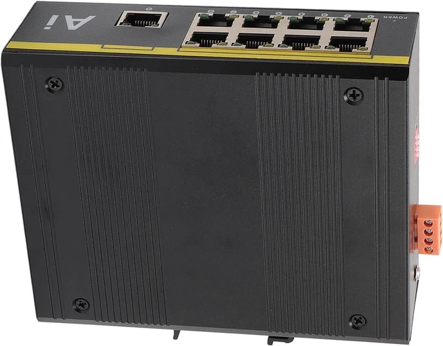 Alt view image 3 of 7 - Jiawu 9 Ports Network Switch with DIP Switch Protection and Wide Temperature Range for Outdoor Industrial Use