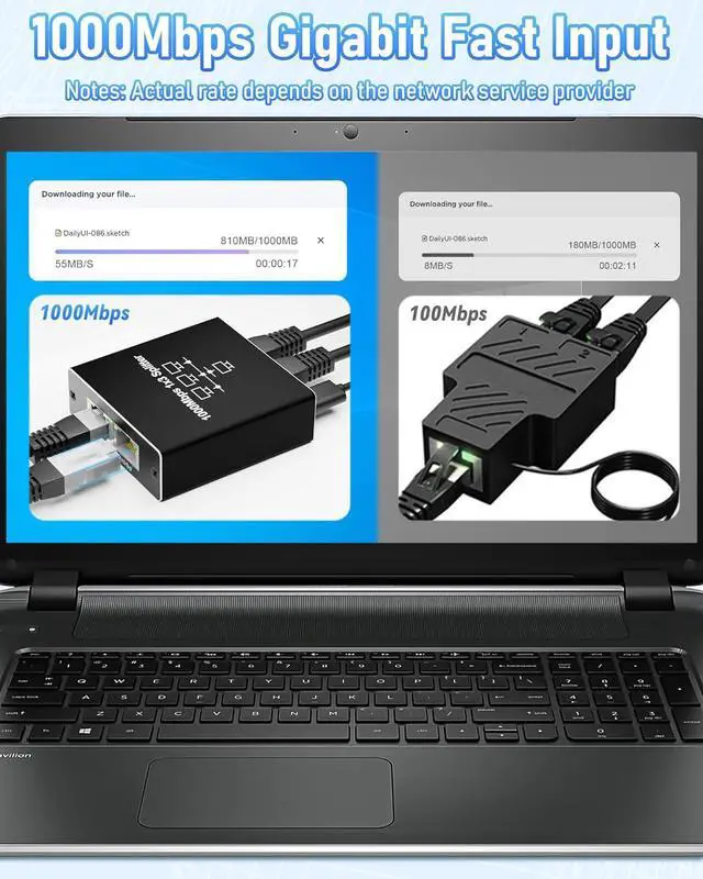 Alt view image 4 of 7 - Ethernet Cable Splitter 1 to 3, Gigabit LAN Switch 1000Mbps RJ45 High Speed 1000Mbps with USB C Power Cable for Cat5/5e/6/7/8 Compatible