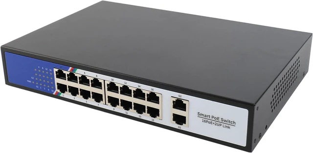 Alt view image 6 of 7 - Ethernet Switch 18 Port Intelligent Home Network Hub Office Ethernet Splitter Enhanced Guard Fast Data Transfer for Home Office Use