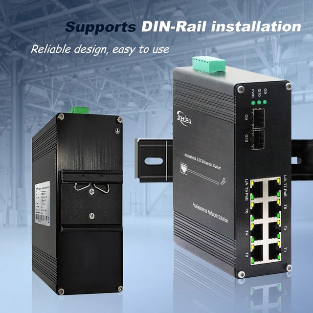 Alt view image 6 of 6 - Unmanaged 8-Port 2.5G 30W PoE Ethernet Switch with 2-Port 10G SFP+
