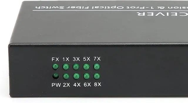 Alt view image 4 of 5 - 1 Fiber 8 Port Gigabit Ethernet Switch Single Mode Dual Fiber Converter