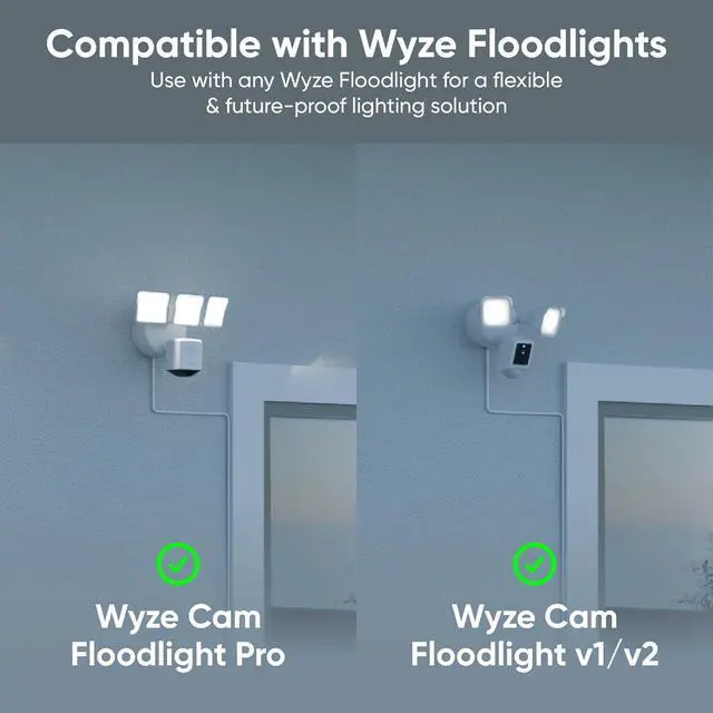 Alt view image 2 of 7 - Wyze Floodlight Cam Plug-in Mount for Wyze Floodlight Cameras v1/v2/Pro, Electrical Box with 20ft Weather-Resistant Outdoor Power Cable, Easy Installation (Black)