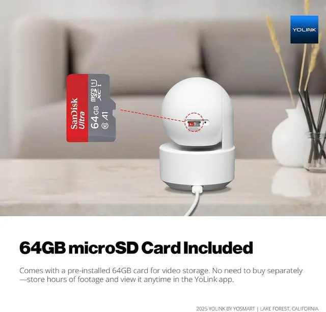 Alt view image 4 of 7 - Uno 2.4G WiF Wireless Home Security Camera Indoor, for Baby and Pet Monitor, 1080p Dog Camera with Phone App, Night Vision B/W, 2-Way Audio, 64G SD Card Included, 360°