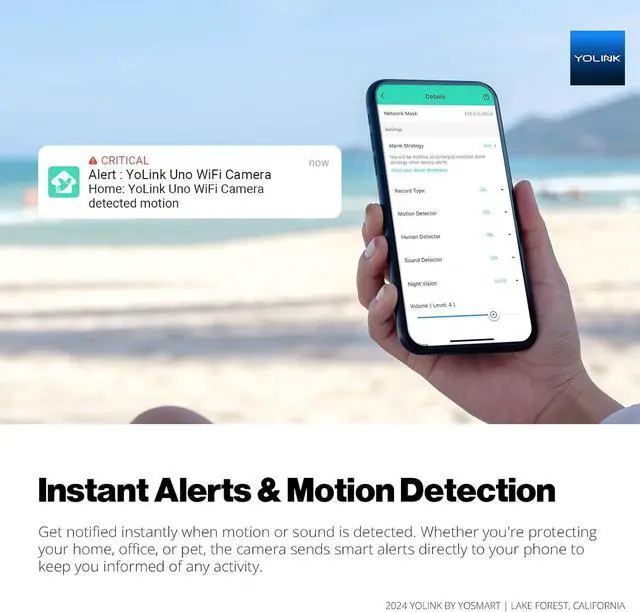 Alt view image 6 of 7 - Uno 2.4G WiF Wireless Home Security Camera Indoor, for Baby and Pet Monitor, 1080p Dog Camera with Phone App, Night Vision B/W, 2-Way Audio, 64G SD Card Included, 360°
