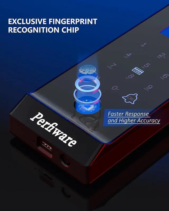 Alt view image 5 of 7 - LG2375 Sliding Glass Door Locks,Framed Sliding Door Lock for Glass/Wooden/Swing Door,Biometric Fingerprint/Keypad/Remote/IC Card Smart Door Lock Security,Home,Office,Labs,Store,Business