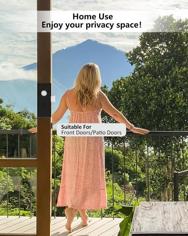 Alt view image 7 of 7 - LG2375 Sliding Glass Door Locks,Framed Sliding Door Lock for Glass/Wooden/Swing Door,Biometric Fingerprint/Keypad/Remote/IC Card Smart Door Lock Security,Home,Office,Labs,Store,Business