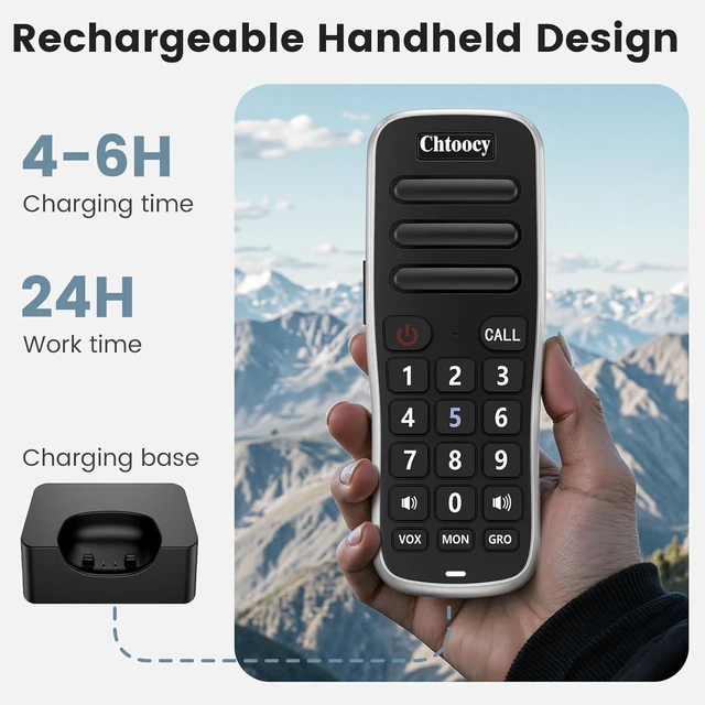 Alt view image 5 of 7 - Intercoms Wireless for Home,1 Mile Long Range for House Business Office,Handheld Portable Room to Room Communication System, Rechargeable Loud & Clear 10-Channel Anti-Interference Intercom System
