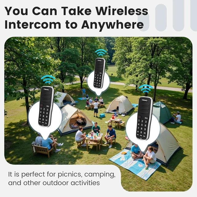 Alt view image 6 of 7 - Intercoms Wireless for Home,1 Mile Long Range for House Business Office,Handheld Portable Room to Room Communication System, Rechargeable Loud & Clear 10-Channel Anti-Interference Intercom System