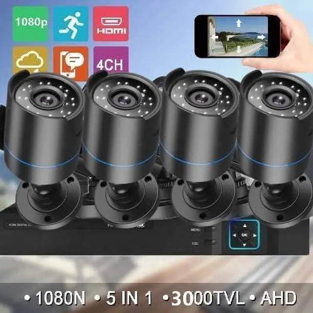 Alt view image 2 of 7 - 3000TVL Home Security System Surveillance DVR Camera Kits, 4pcs Wired 5MP PoE IP Night Vision Cameras Set with AI Motion Person Vehicle Detection, 4K NVR with 512GB Hard Drive for 24-7 Recording