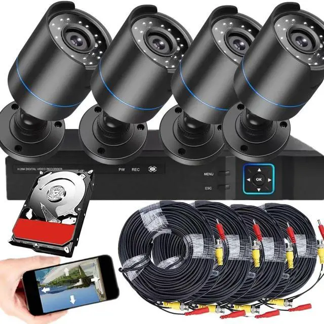 Main image of 3000TVL Home Security System Surveillance DVR Camera Kits, 4pcs Wired 5MP PoE IP Night Vision Cameras Set with AI Motion Person Vehicle Detection, 4K NVR with 512GB Hard Drive for 24-7 Recording