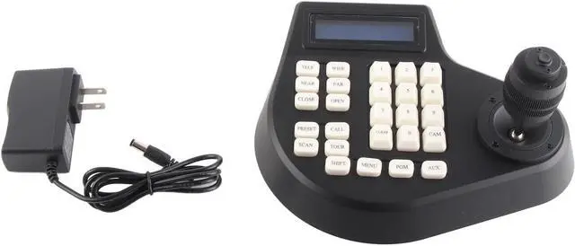 Main image of 4D PTZ Keyboard Controller for Analog and IP Dome Cameras, RS485 PTZ Control, European Standard (US Plug)