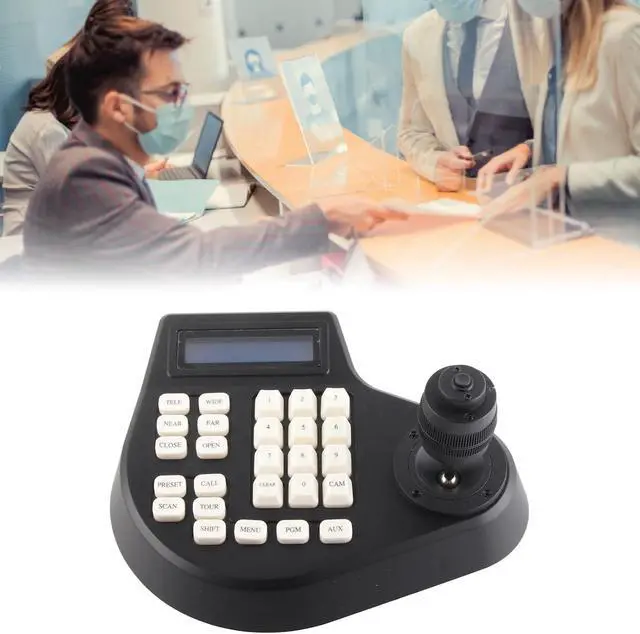 Alt view image 2 of 7 - 4D PTZ Keyboard Controller for Analog and IP Dome Cameras, RS485 PTZ Control, European Standard (US Plug)
