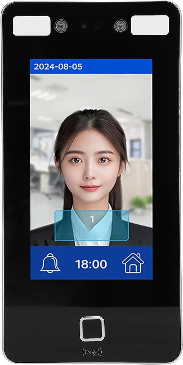 Main image of ITEFDTUTNE Access Control Time Attendance Machine, Visible Dynamic Facial Recognition with 2000 User Capacity and Networked Devices, for Office Factory Hotel School Restaurant