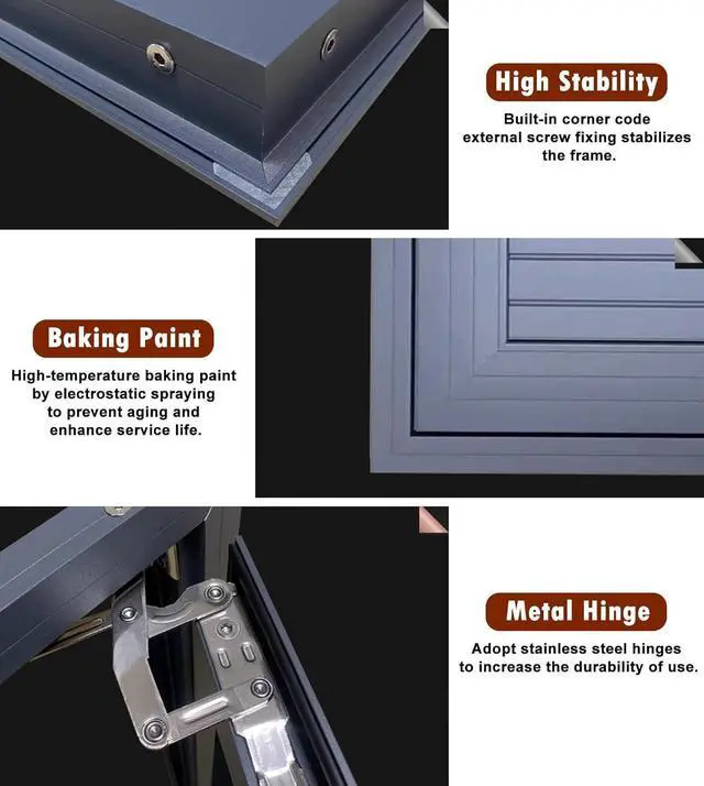 Alt view image 4 of 7 - Access Panel Metal Door with Lock and Key, Attic Door 12 16 18 24 30 34 36 48 in Louvered Access Hatch, Wiring Plumbing Inspection Door(White,WxH(18x20in))