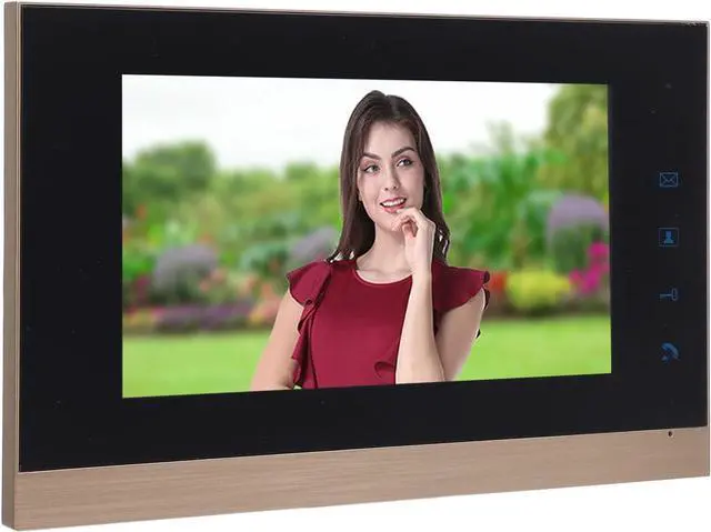 Alt view image 7 of 7 - Pomya Wired Video Intercom System, 6 Infrared Lights ABS Wired Video Door Entry System for Villa (Gold)