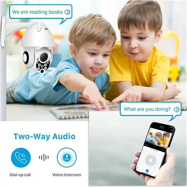 Alt view image 5 of 6 - PTZ WiFi Camera Outdoor 1080P HD CCTV Security Camera 4X Zoom Waterproof Speed Dome Surveillance Camera(U/K,1080P Add 32G Card)