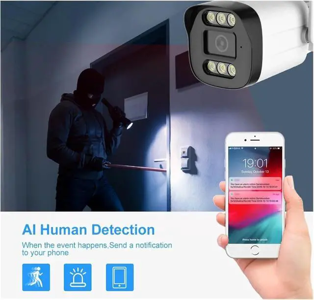 Alt view image 4 of 7 - 4K 8MP 5MP 2MP Tuya Smart Life WiFi HD Waterproof Outdoor P2P WiFi Security Bullet CCTV Surveillance IP Camera(EU Plug,2MP NO SD Card)