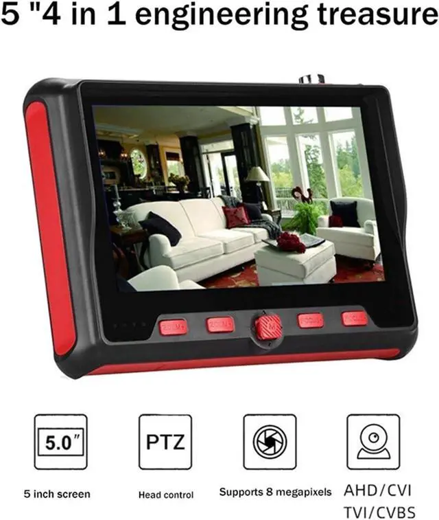 Alt view image 5 of 6 - CCTV Tester CCTV Tester 4-in-1 Portable Camera 8MP AHD/TVI/CVI/CVBS Analog 4.3-Inch LCD Moniter Video Test Support IP Camera