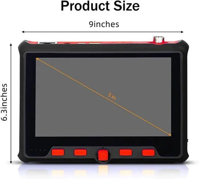 Alt view image 6 of 6 - CCTV Tester CCTV Tester 4-in-1 Portable Camera 8MP AHD/TVI/CVI/CVBS Analog 4.3-Inch LCD Moniter Video Test Support IP Camera