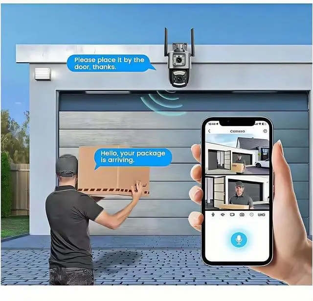 Alt view image 6 of 7 - Camera 8MP 4K Dual Lens Outdoor PTZ IP Cameras Night Vision Security Protection CCTV 4G Sim Card Net Video Surveillence(AU Plug,4G Cam 32G Card)