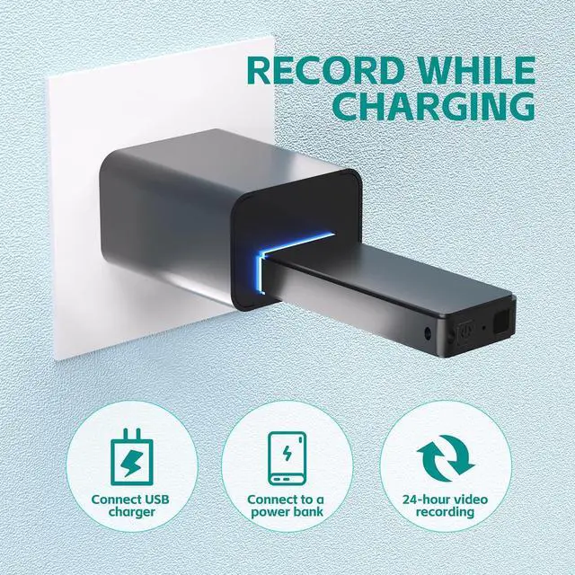 Alt view image 6 of 7 - Spy Hidden Camera USB TF Card Reader No WiFi 1080P HD Indoor Home Security Camera with Motion Detection for Office Meeting Class No TF Card Included (Black)