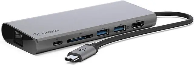 Main image of Belkin USB-C Hub with Tethered USB-C Cable (USB-C Dock for MacOS and Windows USB-C Laptops)