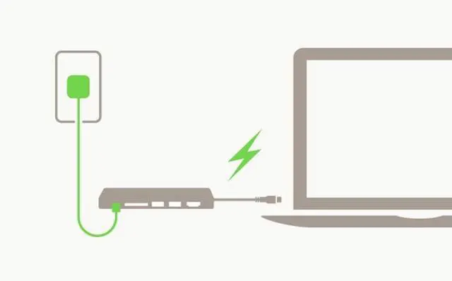 Alt view image 6 of 7 - Belkin USB-C Hub with Tethered USB-C Cable (USB-C Dock for MacOS and Windows USB-C Laptops)