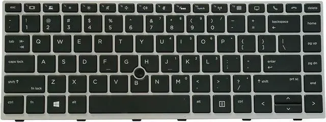 Main image of AUTENS Replacement US Keyboard for HP EliteBook 840 G5 / 840 G6 / 745 G5 / 745 G6 Laptop Silver Frame Backlight