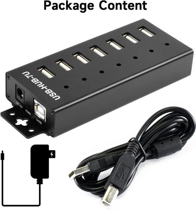 Alt view image 2 of 7 - Waveshare Industrial Grade USB HUB Extending 7X USB 2.0 Ports Industrial-Grade Materials Stable and Reliable Performance Rugged & Durable with A Variety of Protective Functions