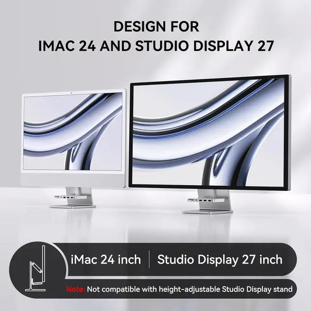 Alt view image 5 of 7 - Minisopuru iMac Accessories for i Mac M1/M3/M4 USB C Hub for iMac2021/2023/2024 with USB A/C 10Gbps SD/TF iMac Adapter Compatible with iMac24 inch and Studio Display 27 Inches Silver.