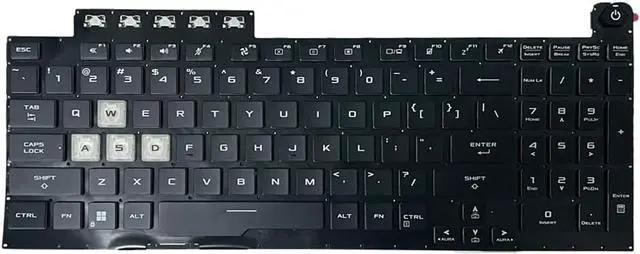 Alt view image 2 of 6 - GinTai Laptops US Keyboard Backlit for ASUS TUF Gaming F15 FX506 FA506 FA506Q FX506L FA506U FX506LI (Black Backlight)