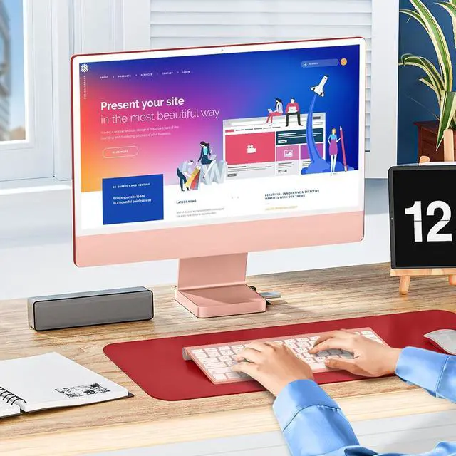 Alt view image 7 of 7 - USB C Hub for iMac 24 inch 2021/2023/2024, Minisopuru iMac Hub Support M.2 NVMe SSD, iMac Accessories for iMac M1/M3/M4, iMac Adapter with USB A/C 10Gbps, SD/TF, M.2 SSD (Not Included), Pink.