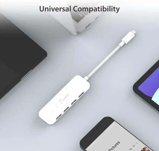 Alt view image 5 of 6 - j5create 4-in-1 USB-C to 4-Port Type-A Hub(Eco-Friendly), 4 USB-A with 10Gbps SuperSpeed, USB-C Dongle | Compatible with MacBook Pro, MacBook Air, iPad, Mac Mini and More Type C Devices(JCH341ER)