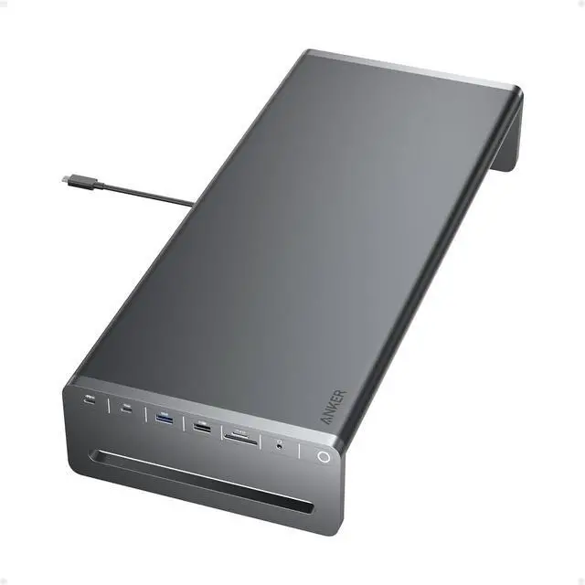 Main image of Anker USB C Hub, 10-in-1 Aluminum Monitor Stand with 100W PD, 5Gbps USB Ports, 4K@60Hz HDMI Display, Built-in 3.3 ft Cable, Clutter-Free Desk for MacBook, Dell, and Full-Function USBC Devices