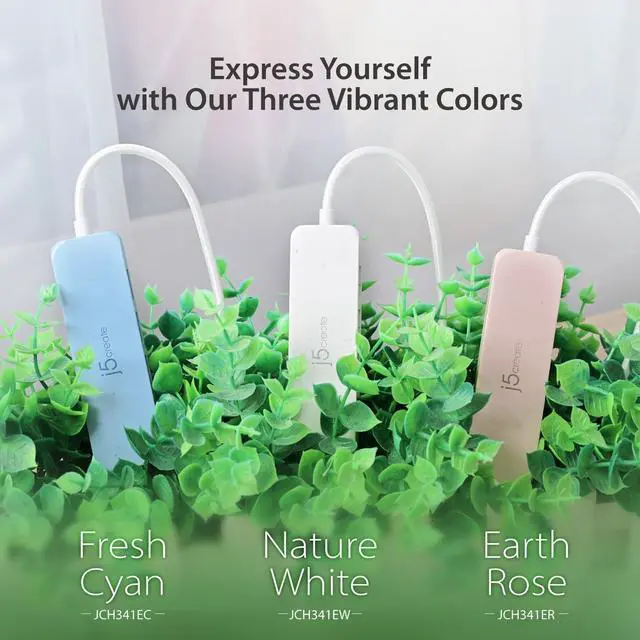 Alt view image 6 of 6 - j5create 4-in-1 USB-C to 4-Port Type-A Hub(Eco-Friendly), 4 USB-A with 10Gbps SuperSpeed, USB-C Dongle | Compatible with MacBook Pro, MacBook Air, iPad, Mac Mini and More Type C Devices(JCH341ER)