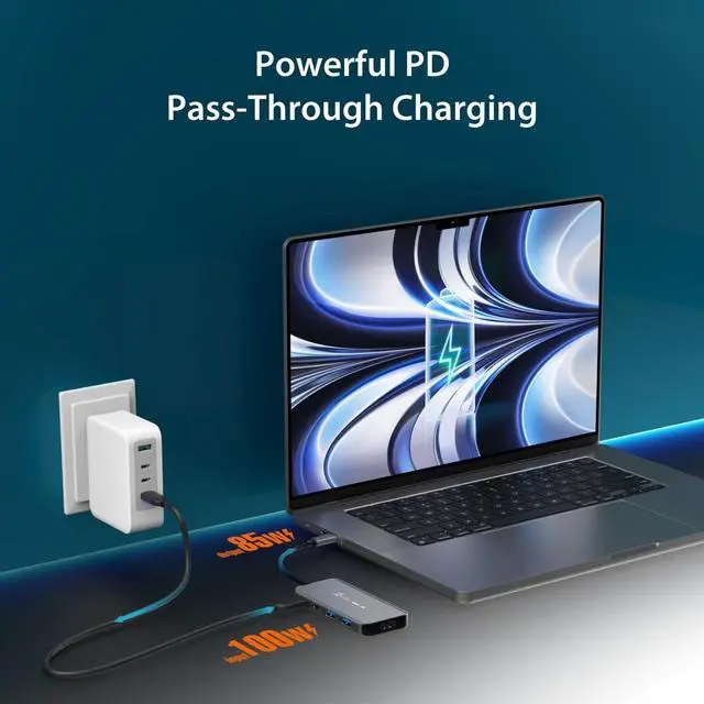 Alt view image 4 of 6 - j5create USB4 8K60 Slim Hub - 6 in 1 USB4 Hub with 8K60/4K144 HDMI, PD Charging, USB-A, USB-C Ports | Compatible with MacBook, Windows Laptops, Thunderbolt 3/4, and USB4 Devices (JCH453)