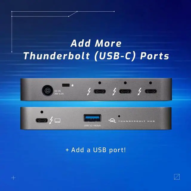 Alt view image 2 of 6 - OWC 5 Port Thunderbolt Hub - 60W Charging, Thunderbolt 4, USB 3.2, Compatible with Macs and PCs