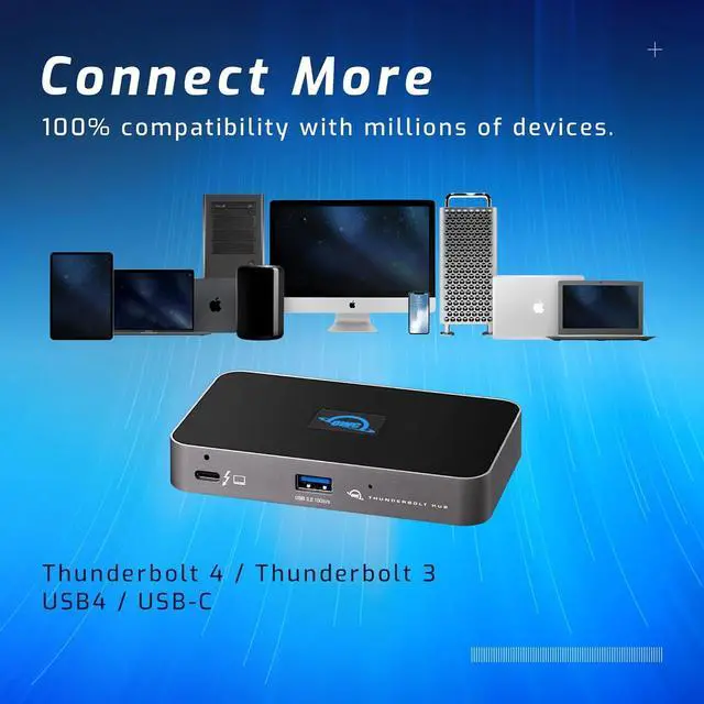 Alt view image 4 of 6 - OWC 5 Port Thunderbolt Hub - 60W Charging, Thunderbolt 4, USB 3.2, Compatible with Macs and PCs