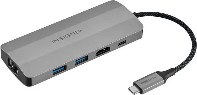 Alt view image 2 of 4 - USB-C Multiport Adapter with HDMI 4K, DisplayPort, USB 3.0, SD/TF Card Reader, Ethernet, Compatible with MacBook, Laptop, Chromebook, Tablet, PC (7 Port)