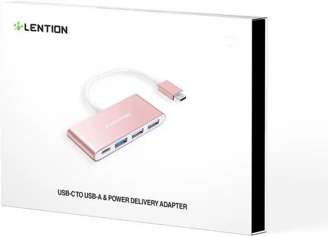 Alt view image 6 of 6 - LENTION 4-in-1 USB-C Hub with Type C, USB 3.0, USB 2.0 Compatible 2023-2016 MacBook Pro 13/14/15/16, New Mac Air/Surface, ChromeBook, More, Multiport Charging & Connecting Adapter (CB-C13, Silver)