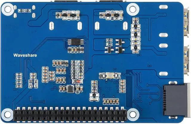 Alt view image 3 of 7 - Waveshare USB 3.2 Gen1 and Gigabit Ethernet HUB HAT,Compatible with Raspberry Compatible with Raspberry Pi 5/4B/3B/3B+/Zero/Zero W,3X USB 3.2 Gen1 1x Gigabit Ethernet Driver-Free Plug & Play