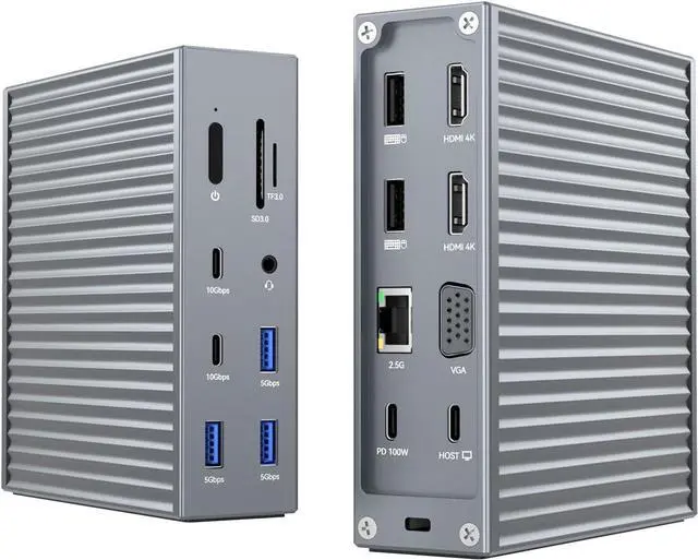 Main image of ACASIS USB C Docking Station Dual Monitor,16-in-1 Laptpop Docking Station with 2* HDMI+VGA+2.5G Ethernet SD/TF10Gbps USB-C 3.1,3.5mm Audio,PD100W,USBC Hub for MacBook/Dell/Lenovo/HP/ThinkPad (Sliver)