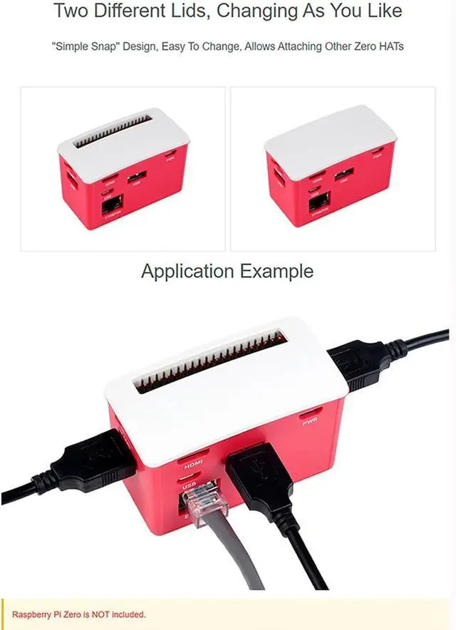 Alt view image 4 of 7 - PoE Ethernet/USB HUB HAT Board with ABS Case Box for Raspberry Pi Zero 2W/2WH/Zero, PoE 802.3af-Compliant Ethernet Port and 3X USB 2.0 Ports Compatible with USB 2.0/1.1