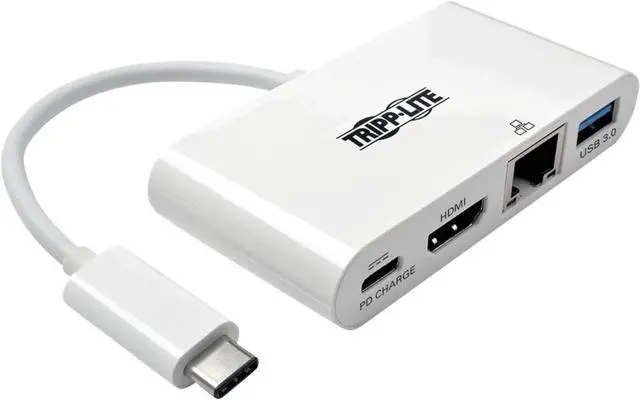 Main image of Tripp Lite U444-06N-HGU-C USB-C-HDMI External Video Adapter with USB-A Hub, USB-C PD Charging Port & Gigabit Ethernet Port (GbE)