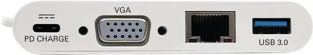 Alt view image 2 of 3 - TRIPP LITE USB C to VGA Multiport Video Adapter Converter 1080p with USB-A Hub, USB-C PD Charging Port & Gigabit Ethernet Port, U444-06N-VGU-C