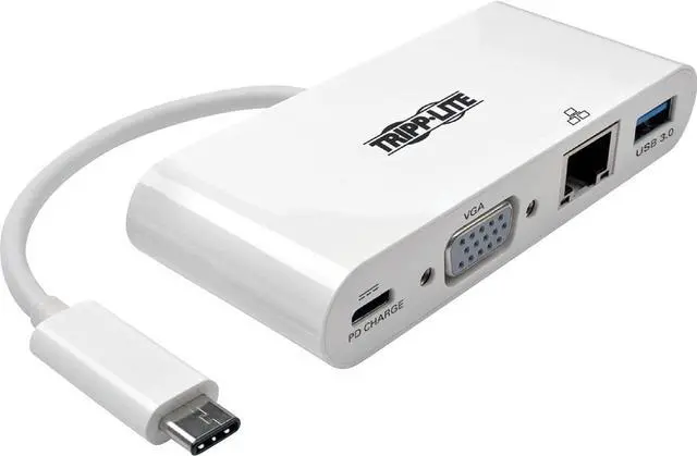Main image of TRIPP LITE USB C to VGA Multiport Video Adapter Converter 1080p with USB-A Hub, USB-C PD Charging Port & Gigabit Ethernet Port, U444-06N-VGU-C
