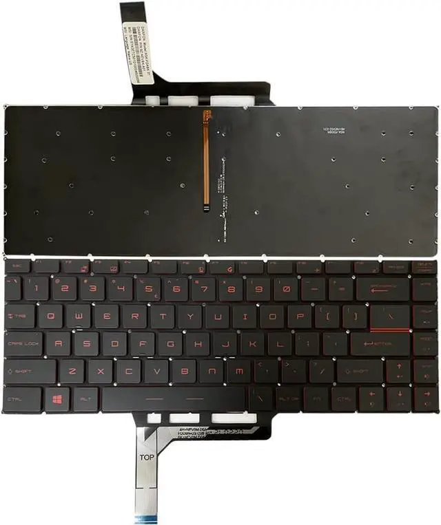 Main image of GinTai Laptop US Backlit Keyboard for MSI GS65 Stealth 8SE/Stealth 8SF/Stea LTH 8SG/Stea LTH Thin 8RE/Stea LTH Thin 8RF/for MSI GS65VR MS-16Q2 NSK-FDABN_800 P-180402-2 (Red Backlight)